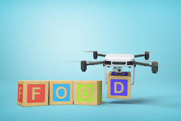 Poster - 3d rendering of ABC blocks and drone