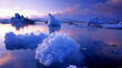 Icebergs in Jokulsarlon glacial lagoon Iceland