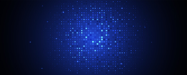 Aufkleber - Abstract Technology Digital Circles of Particles. Futuristic Background. Big Data Visualization. Cyber Concept.