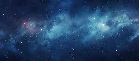 Canvas Print - A midnight sky full of electric blue gas clouds resembling a galaxy pattern