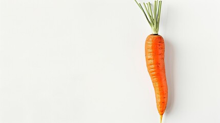 Wall Mural - Carrot on white background with copy space, top view
