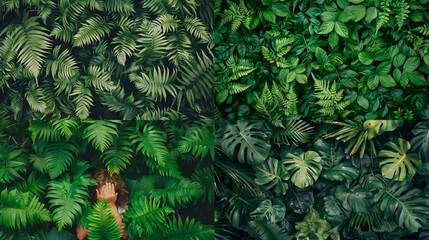 Wall Mural - green fern leaves