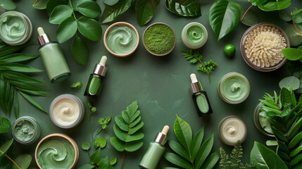 Poster - Green Cosmetics Spread on Table