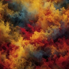 Poster - Dance of colors unfolds, where vibrant hues of red, yellow, blue swirl together in mesmerizing display that evokes sense of both chaos, harmony.