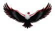 Black eagle with red and white bands on its wings vector illustration. 2024 Indonesian Independence Day symbol