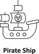 Pirate ship Vector Icon which can easily modify or edit