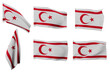Large pictures of six different positions of the flag of Northern Cyprus