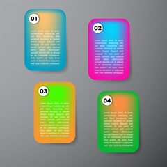 Wall Mural - Four vector web icons in colorful color with numbers and place for text