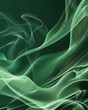 Abstract green background with smooth waves and smoke in the style of vector illustration realistic image