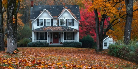 Wall Mural - Exterior of the house. Facade and surrounding area