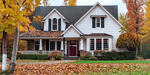 Sticker - Exterior of the house. Facade and surrounding area