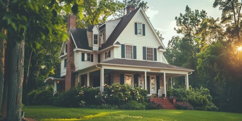 Canvas Print - Exterior of the house. Facade and surrounding area