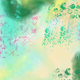 Fototapeta Kwiaty - Bright abstract scrapbook paper design. Creative drawn textured backdrop