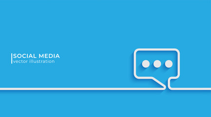 Poster - Message notification line icon with silhouette. Social media, New message concept. Vector illustration design for template design, business, infographic, web, brochure and banner.