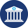 Bank icon, realistic bank icon. Vector, design illustration. Vector.