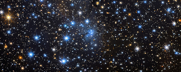 Wall Mural - Outer space sky with Stars. Galaxy universe black background of shiny starfield texture.