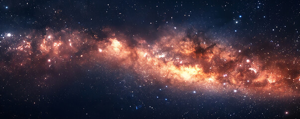 Wall Mural - Outer space sky with Stars. Galaxy universe black background of shiny starfield texture.