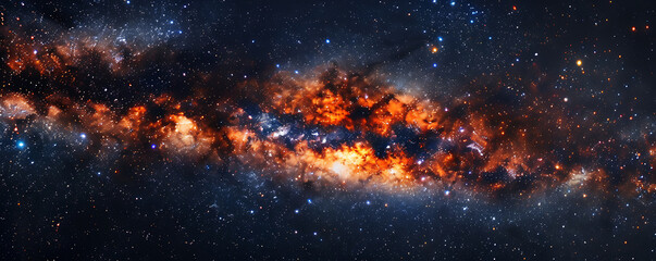 Wall Mural - Outer space sky with Stars. Galaxy universe black background of shiny starfield texture.
