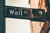 Fototapeta Nowy Jork - Wall street sign in Manhattan - New York City.