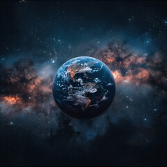 Wall Mural - the earth in space,created with generative ai tecnology.