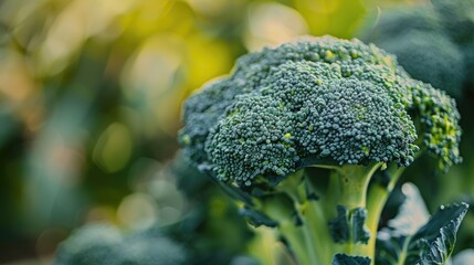 Wall Mural - Close up photography of a broccoli branch