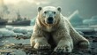 Majestic Polar Bear Resting in Arctic Wilderness. Generative ai