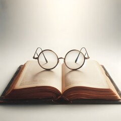 Wall Mural - Open book and glasses