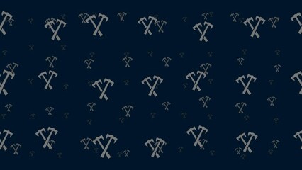 Poster - Crossed axes symbols float horizontally from left to right. Parallax fly effect. Floating symbols are located randomly. Seamless looped 4k animation on dark blue background