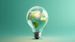 3D rendering green light bulb, World Environment Day