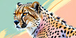 Cheetah animal abstract wallpaper in pastel colors