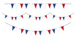 3 color flags garland. Bunting set on transparent background.