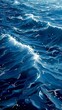 b'Deep Blue Ocean Waves Illustration'