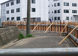 Fototapeta Nowy Jork - コンクリート作業用木枠、裏面。
日本の工事現場。