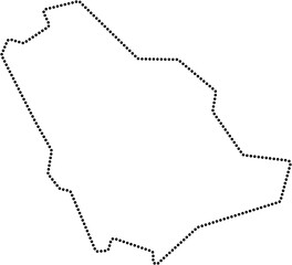 Wall Mural - dot line drawing of saudi arabia map.