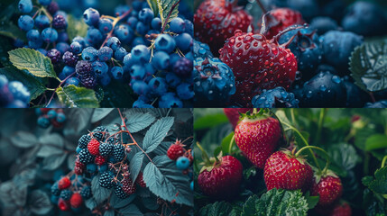 Wall Mural - red and blue grapes