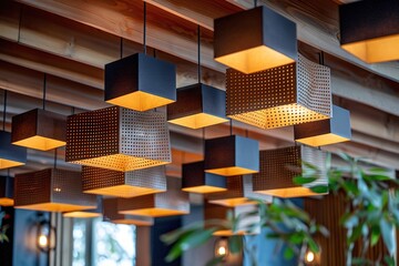 Sticker - modern ceiling light fixture in a restaurant