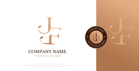 Wall Mural - Initial JF Logo Design Vector 