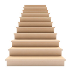 Wall Mural - Wooden Stairs Isolated on Transparent Background
