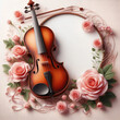 violin and rose