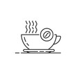 cup of coffee icon with small bean icon