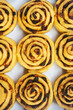 Uncooked mixed fruit cinnamon rolls dough on a baking tray in preparation for baking