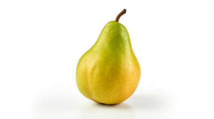 Wall Mural - An isolated ripe and lovely pear against a blank white background