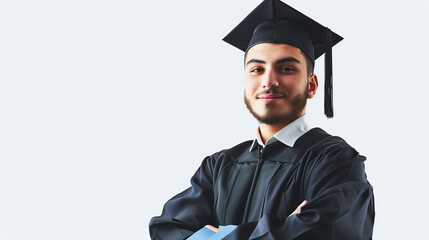 Wall Mural - portrait of a young man graduate in cap and gown
