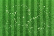 Grass field with soccer tactic, Football strategy in stadium field top view.