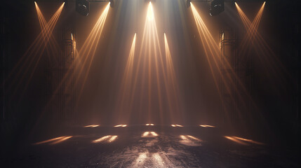 Poster - A dark room with a spotlight shining on the floor. The scene is mysterious and dramatic