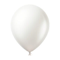 white balloon isolated on transparent background cutout