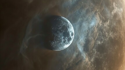 Wall Mural - eclipse: a photo of a partial lunar eclipse