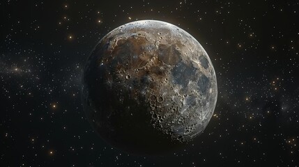Wall Mural - eclipse: a photo of a total lunar eclipse, showing the moon fully covered by the earth's shadow,