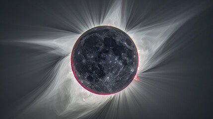 Wall Mural - eclipse: a photo of a total solar eclipse, showing the moon completely covering the sun