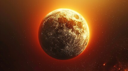 Wall Mural - eclipse: an illustration of a total lunar eclipse, with the moon fully immersed in earth's shadow